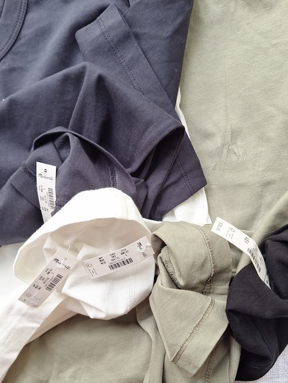 4pc Bundle Madewell Allday Crewneck Tee Blue Black Green Ivory NM162